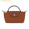 Túi Xách LongChamp Le Pliage Original Pouch With Handle - Cognac - Recycled Canvas Size Mini 