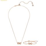  Bộ Dây Chuyền Và Lắc Tay Swarovski Hyperbola set Infinity, White, Rose gold-tone plated 5682483 