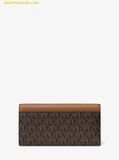  Ví Dài Michael Kors Hamilton Large Signature Logo Continental Wallet Brown 