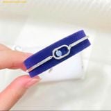  Vòng Tay Swarovski Una bracelet Circular cut, oval, blue, rhodium plated - SKU 5646749 