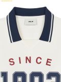  Áo Polo Tay Dài MLB Varsity Long Sleeve Sports Collar T-Shirt NY (Cream) 3ATSV0944-50CRS 