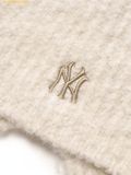  Mũ Len MLB Meow Earflap Beanie New York Yankees 3ABNV0756-50CRS Trắng Cream 