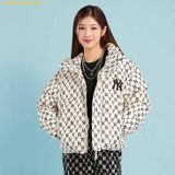  Áo Khoác Phao MLB Monogram New York Yankees 3ADJM0326-50CRS Trắng Kem 