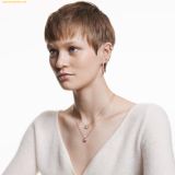  Dây Chuyền, Vòng Cổ Swarovski Una necklace Round cut, White, Rose gold-tone plated 5272364 