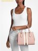 Túi Xách Michael Kors Marilyn Medium Signature Logo Stripe Satchel 35F5G6AS6V Powder Blush 