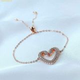  Vòng Tay , Lắc Tay Swarovski Una Bracelet Heart, White, Rose Gold-tone Plated 5628658 