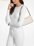  Túi Đeo Vai Michael Kors Jet Set Medium Signature Logo Pochette Vanilla Luggage 38H3GJ6U8B 
