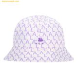  Mũ Bucket MLB Pastel Monogram Dome Hat LA (VIOLET) 32CPHA111-07V Trắng Logo Tím 