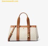  Túi Xách Michael Kors Romee Small Pebbled Leather Satchel 30T5G1ZS1B Trắng Logo 