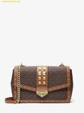  Túi Đeo Chéo Michael Kors Soho Large Studded Signature Logo Shoulder Bag Brown 35S6G1SL3B 