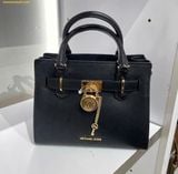  Túi Xách Michael Kors Small leather Hamilton satchel bag 35T1GHMS1L Đen Trơn 