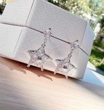  Khuyên Tai, Bông Tai Swarovski Stella Drop Earrings Kite Cut, Star, White, Rhodium Plated 5652002 