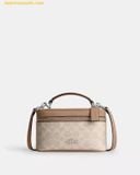  Túi Đeo Chéo Coach Cosmetic Case In Signature Canvas Sand CW728 