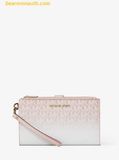  Ví Cầm Tay Michael Kors Jet Set Large Ombré Signature Logo Wristlet Hồng Nhạt 