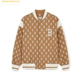  Áo Khoác MLB Jacket Baseball Jacket Monogram Series Boston Red Sox 3AJPM0141-43BGD Màu Nâu 