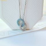  Dây Chuyền, Vòng Cổ Swarovski Dextera necklace Pavé, Intertwined circles, Blue, Rhodium plated 5642883 