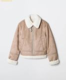  Áo Khoác Da Lộn Phối Lông WHOAU SAPO Fur-Colored Mustang SPJLE4VW04 Màu Begi 