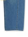  Quần Óng Suông MLB Women's Varsity Vintage Slub Curved Tuck Wide Denim Pants New York Yankees Indigo 
