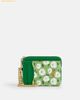  Ví Thẻ Coach Zip Card Case With Floral Print Hoa Xanh 