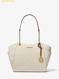  Túi Tote Michael Kors Jet Set Large Signature Logo Shoulder Bag 35S4GTVT3B Vanila 