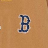  Áo Khoác Bomber MLB Basic Medium Logo Wool Varsity Jacket BOS (Sand) 