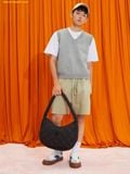  Túi Đeo Chéo Chần Bông MLB Quilted Hobo Bag Large New York Yankees Black 3ABQL0936-50BKS Đen 