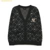  Áo Khoác Cardigan MLB Diamond Monogram Cardigan NY (Charcoal Grey) 3AKCM0134-50CGS Đen 