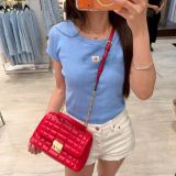  Túi Xách Michael Kors Medium Tribeca Satchel in Quilted Leather Crimson 30F5G2RS2L 
