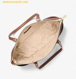  Túi Tote Michael Kors Charlotte Large Logo and Leather Top-Zip Tote Bag 35T0GCFT3B Trắng Logo 