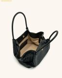  Túi Xách JW PEI Hana Medium Weave Texture Tote Bag Màu Đen 