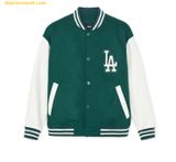  Áo Khoác Bomber MLB Wool Basic Varsity Jacket 3AJPV0141-07GND Xanh Lá 