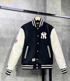  Áo Khoác Bomber New Era Varsity Baseball Jacket New York Yankees Màu Đen Tay Da 