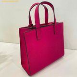  Túi Tote Marc Jacobs Mini Grind Coated Leather Tote Hồng Đậm 