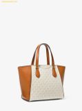  Túi Tote Michael Kors Taryn Small Signature Logo and Leather Convertible Crossbody Bag 32F4GTBC1B Vanila 