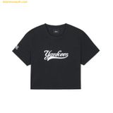 Áo Crop MLB Women's Basic Varsity Crop T-Shirt NY 3FTSV1243-50BKS Đen 