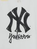  Áo Phông MLB Basic Simple Street Logo Oversized Short Sleeve T-shirt New York Yankees 3ATSB0463-50WHS White 