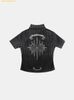  Áo Sơ Mi Bad Blood Cosmo Graphic Short Sleeve Shirt - Black Check w-sht25-009 