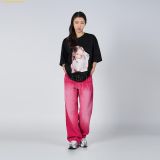  Áo Phông ADLV Baby Face Cat Hug Girl Short Sleeve T-Shirt 