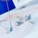  Dây Chuyền Và Bông Tai Swarovski Dazzling Swan Blue Swan Earrings and Necklace Set 5521471 