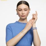  Dây Chuyền Swarovski Una necklace Octagon cut, Blue, Rhodium plated 5640289 
