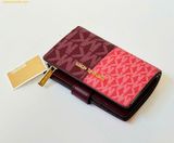  Ví Gập Bucket Michael MK Jet Set Medium Logo Wallet Đỏ Logo 