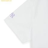  Áo Crop MLB Women's Varsity Sports Semi-Crop Short Sleeve T-Shirt NY (White) 3FTSV0443-50WHS 