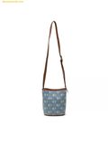  Túi Đeo Chéo MLB Classic Monogram Vintage Denim Mini Bucket Bag New York Yankees (Size 19) 3ABMMV55N-50BLL - Xanh 