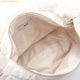  Túi Đeo Chéo Chần Bông MLB Quilted Hobo Bag Large Boston Red Sox Cream 3ABQL0936-43CRP Trắng 