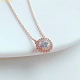  Dây Chuyền, Vòng Cổ Swarovski Una Angelic pendant Round cut, Pavé, White, 18k rose gold finish 5636272 