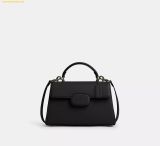  Túi Xách COACH Eliza Top Handle Bag CT852 Đen Trơn 