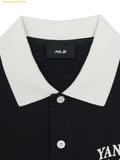 Áo Polo MLB Basic Small Letter Comfortable Fit Collared T-shirt New York Yankees - 3APQB0263-50BKS Black 