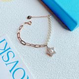 Vòng Tay, Lắc Tay Swarovski Stella Bracelet Crystal Pearls Star White Rose Gold-Tone Plated Medium 5645461 