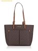 Túi Tote Michael Kors Jet Set Travel Signature Medium Double Pocket Tote Brown 35F3GTVT3B