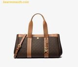  Túi Xách Michael Kors Romee Small Signature Logo Satchel Nâu Logo 30T5G1ZS1B 